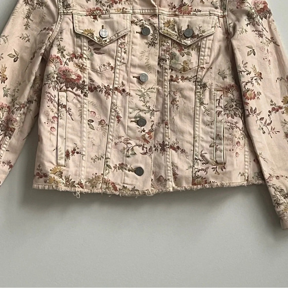 La Vie Rebecca Taylor Belle Bouquet Jean Denim Jacket Floral Size Small - Picture 12 of 16